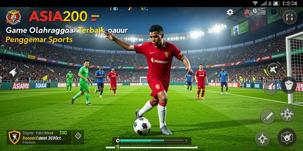 Tampilan gameplay seru dalam ASIA200 yang menampilkan duel olahraga sengit.