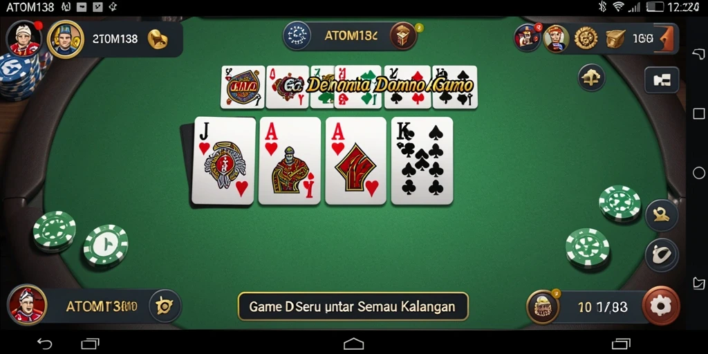 Screenshot gameplay ATOM138 yang menampilkan aksi seru dalam permainan Domino.